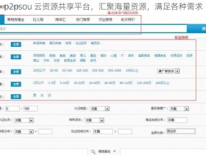 p2psou 云资源共享平台，汇聚海量资源，满足各种需求