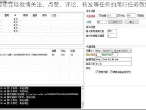 能够自动完成微博关注、点赞、评论、转发等任务的爬行任务微博助手