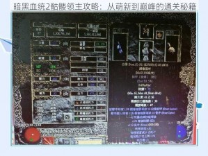 暗黑血统2骷髅领主攻略：从萌新到巅峰的通关秘籍