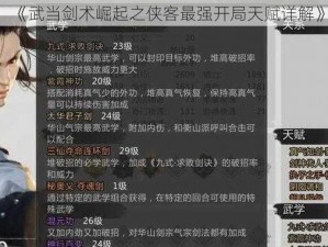 《武当剑术崛起之侠客最强开局天赋详解》