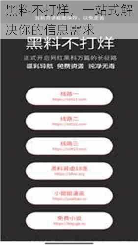 黑料不打烊,一站式解决你的信息需求