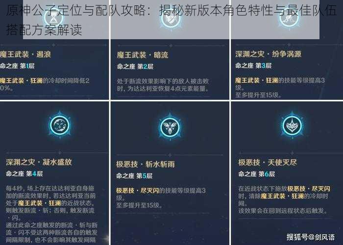原神公子定位与配队攻略：揭秘新版本角色特性与最佳队伍搭配方案解读