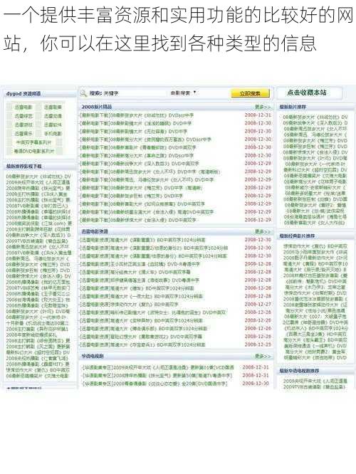 一个提供丰富资源和实用功能的比较好的网站，你可以在这里找到各种类型的信息