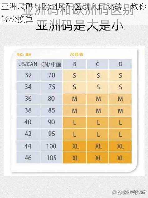 亚洲尺码与欧洲尺码区别入口跳转，教你轻松换算