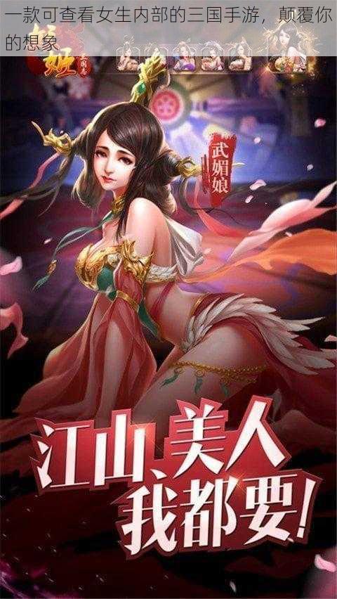 一款可查看女生内部的三国手游，颠覆你的想象