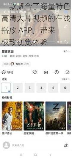 一款聚合了海量特色高清大片视频的在线播放 APP，带来极致视觉体验