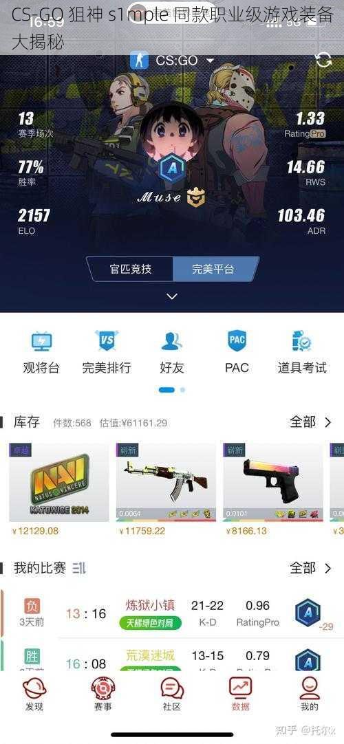 CS-GO 狙神 s1mple 同款职业级游戏装备大揭秘