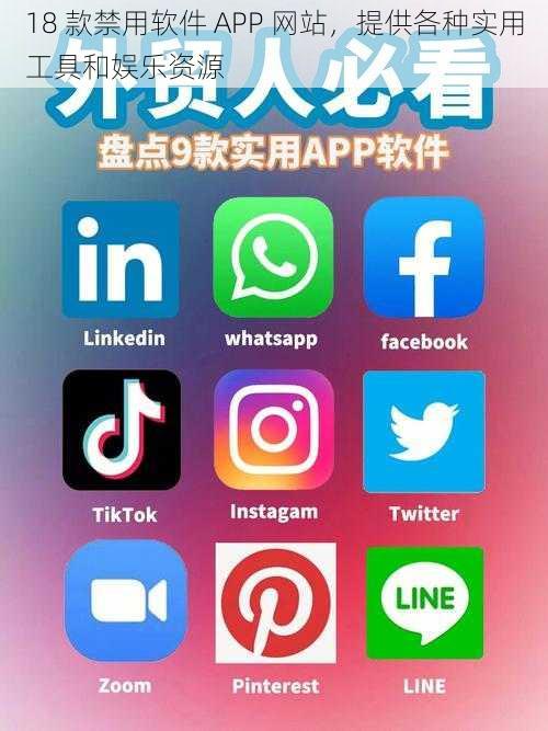 18 款禁用软件 APP 网站，提供各种实用工具和娱乐资源