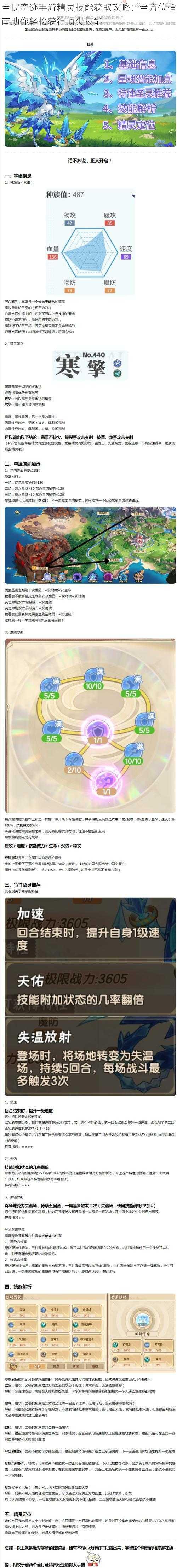 全民奇迹手游精灵技能获取攻略：全方位指南助你轻松获得顶尖技能