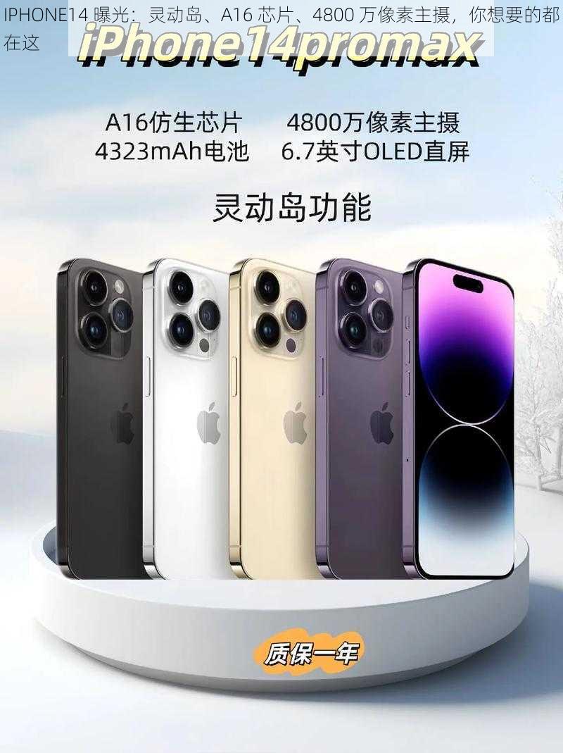 IPHONE14 曝光：灵动岛、A16 芯片、4800 万像素主摄，你想要的都在这