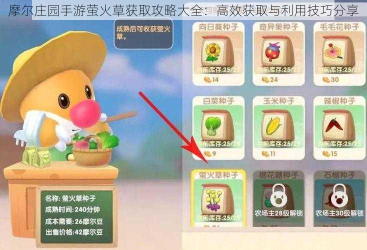 摩尔庄园手游萤火草获取攻略大全：高效获取与利用技巧分享