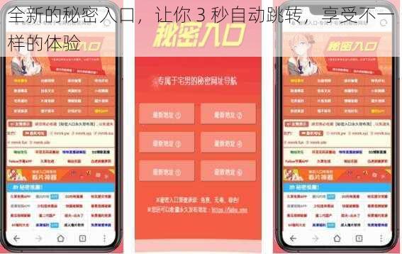 全新的秘密入口，让你 3 秒自动跳转，享受不一样的体验