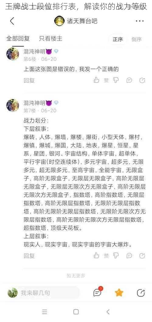 王牌战士段位排行表，解读你的战力等级