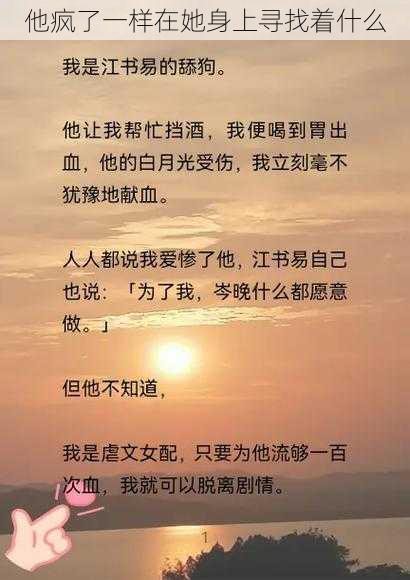 他疯了一样在她身上寻找着什么