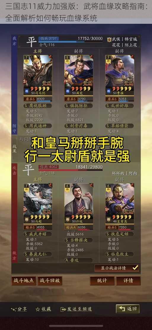 三国志11威力加强版：武将血缘攻略指南：全面解析如何畅玩血缘系统