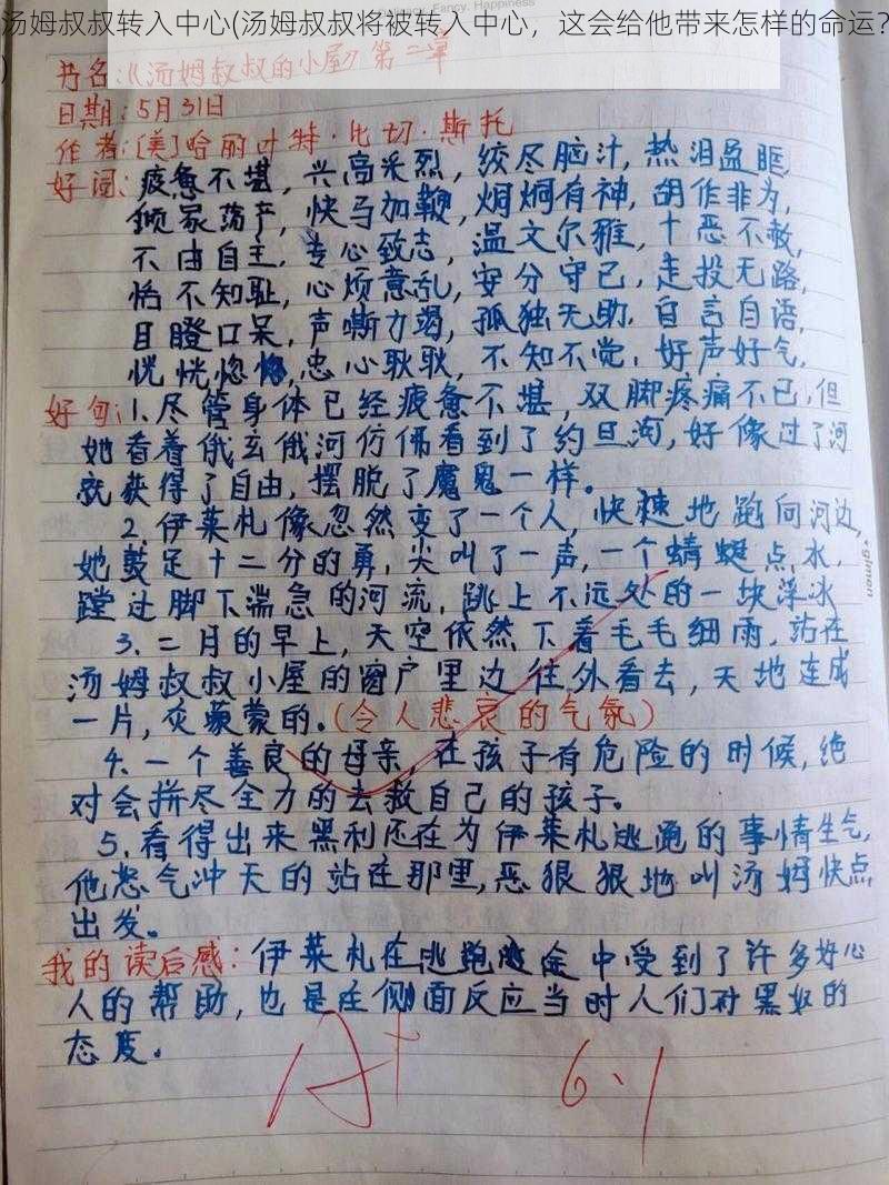 汤姆叔叔转入中心(汤姆叔叔将被转入中心，这会给他带来怎样的命运？)