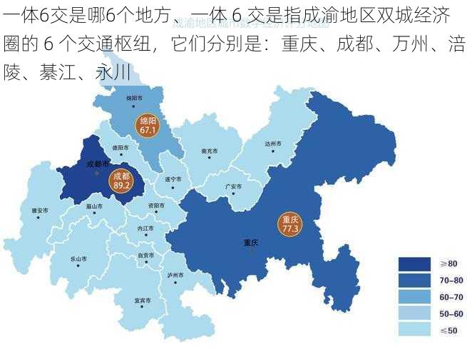 一体6交是哪6个地方、一体 6 交是指成渝地区双城经济圈的 6 个交通枢纽，它们分别是：重庆、成都、万州、涪陵、綦江、永川