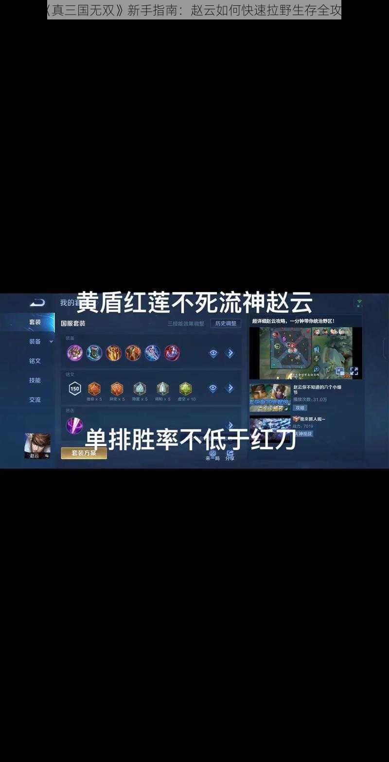 《真三国无双》新手指南：赵云如何快速拉野生存全攻略