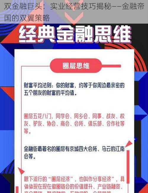 双金融巨头：实业经营技巧揭秘——金融帝国的双翼策略