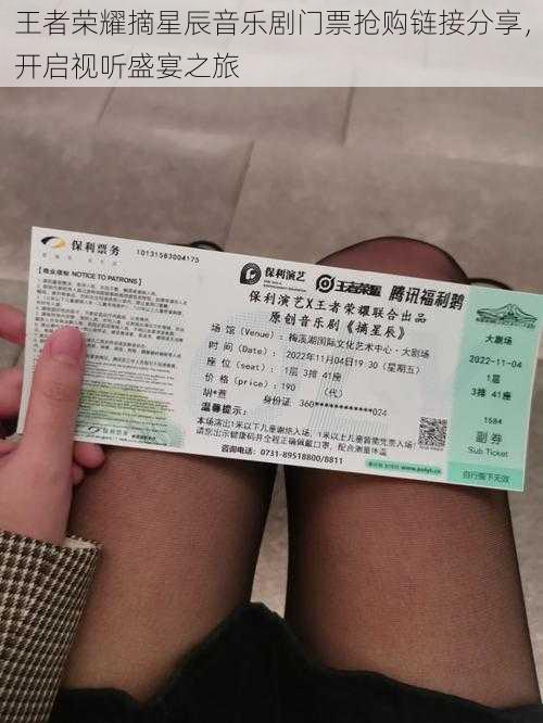 王者荣耀摘星辰音乐剧门票抢购链接分享，开启视听盛宴之旅