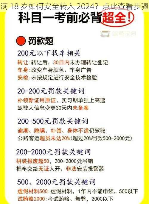 满 18 岁如何安全转入 2024？点此查看步骤