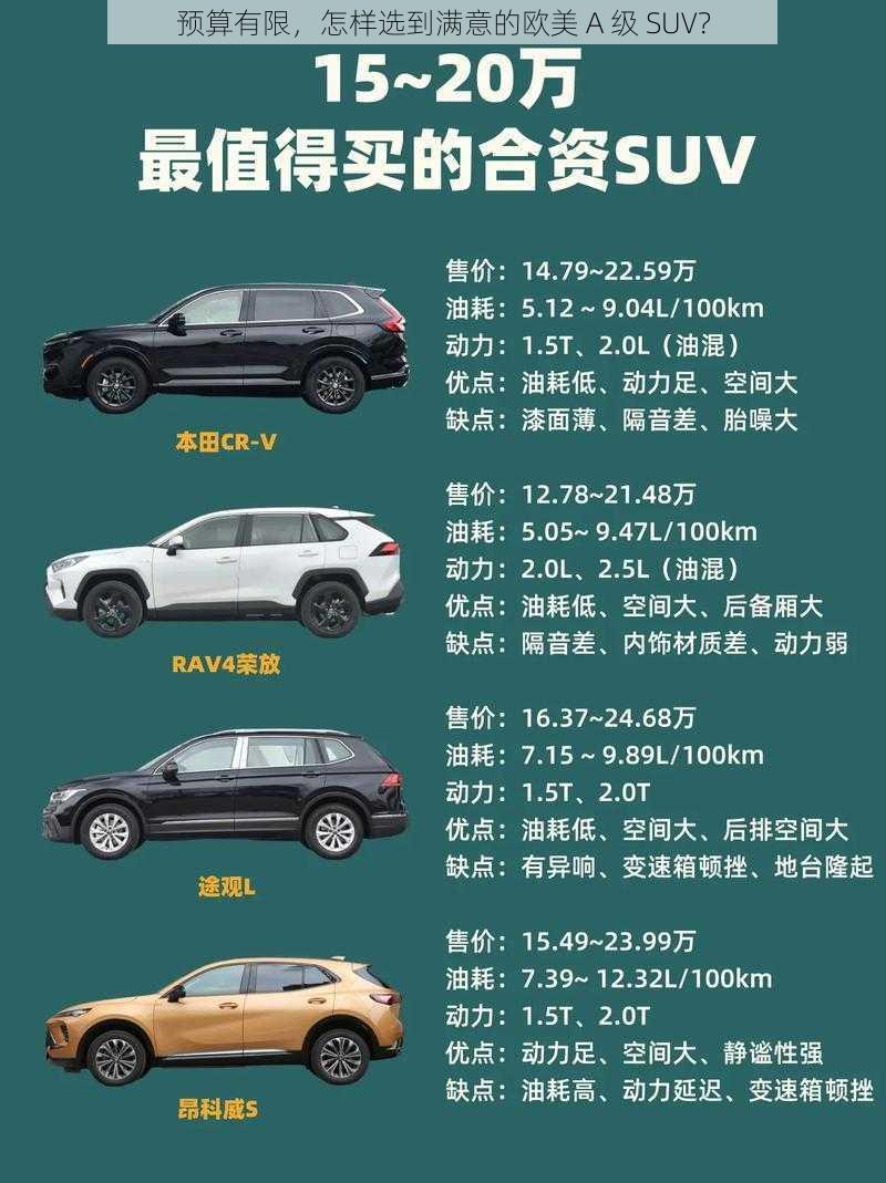 预算有限，怎样选到满意的欧美 A 级 SUV？