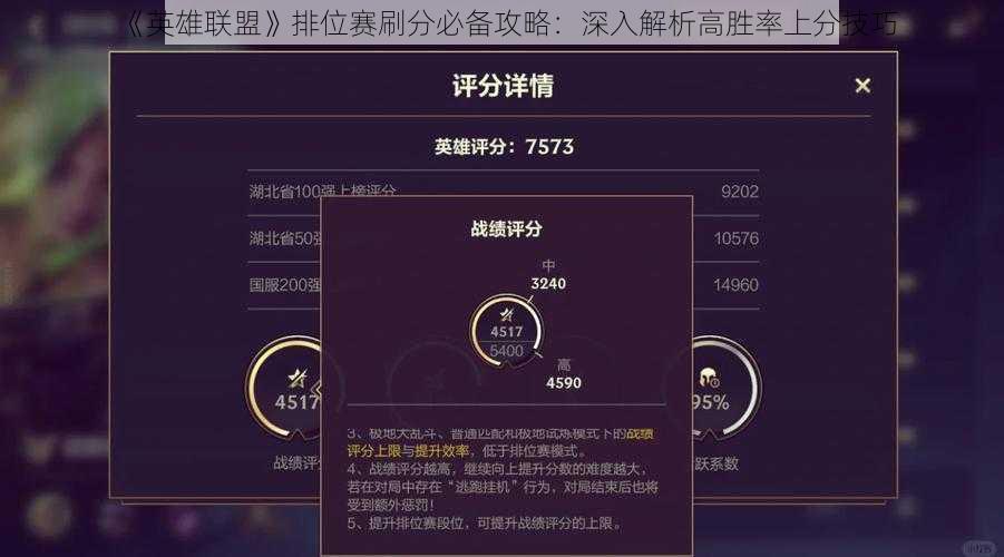 《英雄联盟》排位赛刷分必备攻略：深入解析高胜率上分技巧