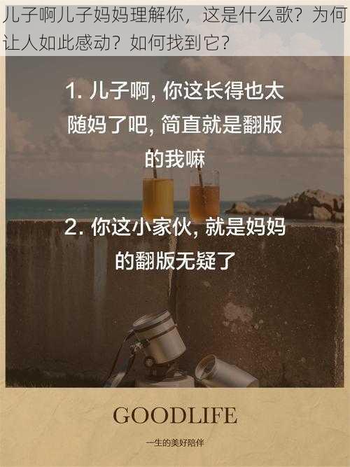 儿子啊儿子妈妈理解你，这是什么歌？为何让人如此感动？如何找到它？