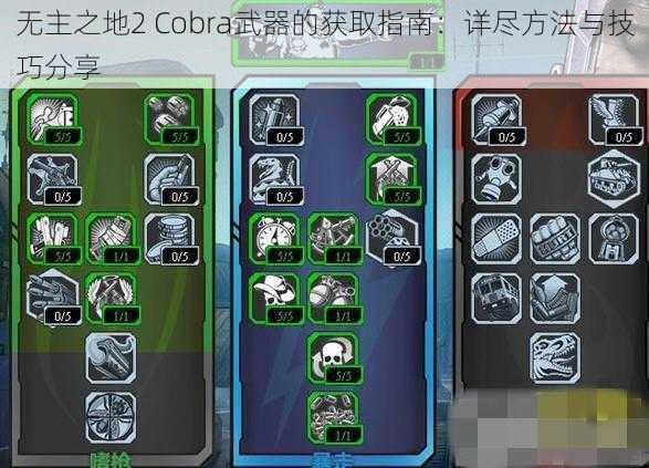 无主之地2 Cobra武器的获取指南：详尽方法与技巧分享