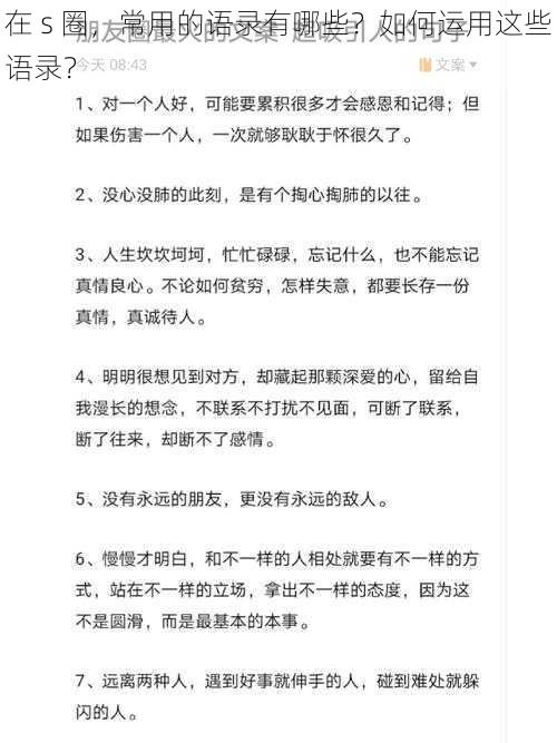 在 s 圈，常用的语录有哪些？如何运用这些语录？