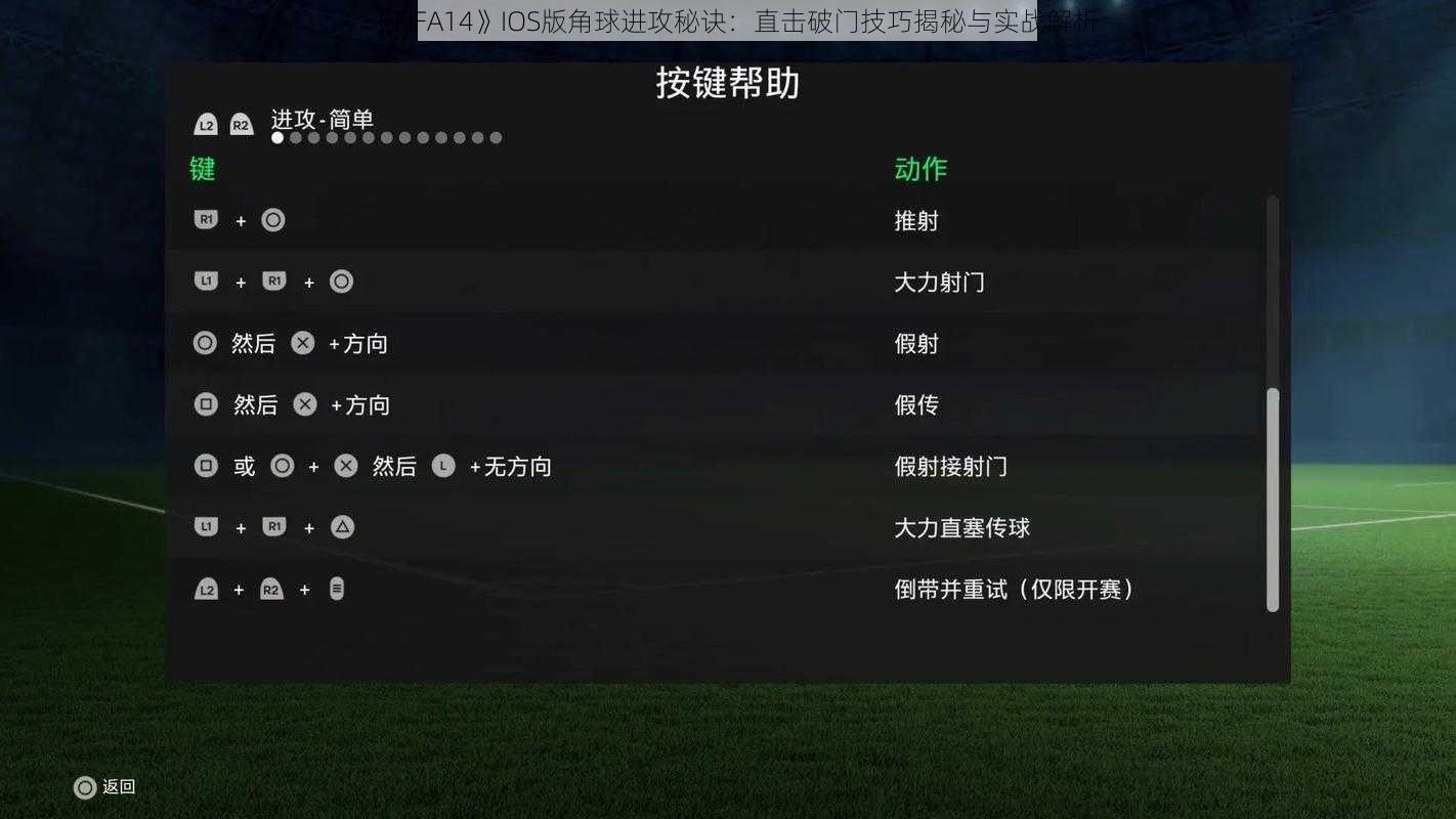 《FIFA14》IOS版角球进攻秘诀：直击破门技巧揭秘与实战解析