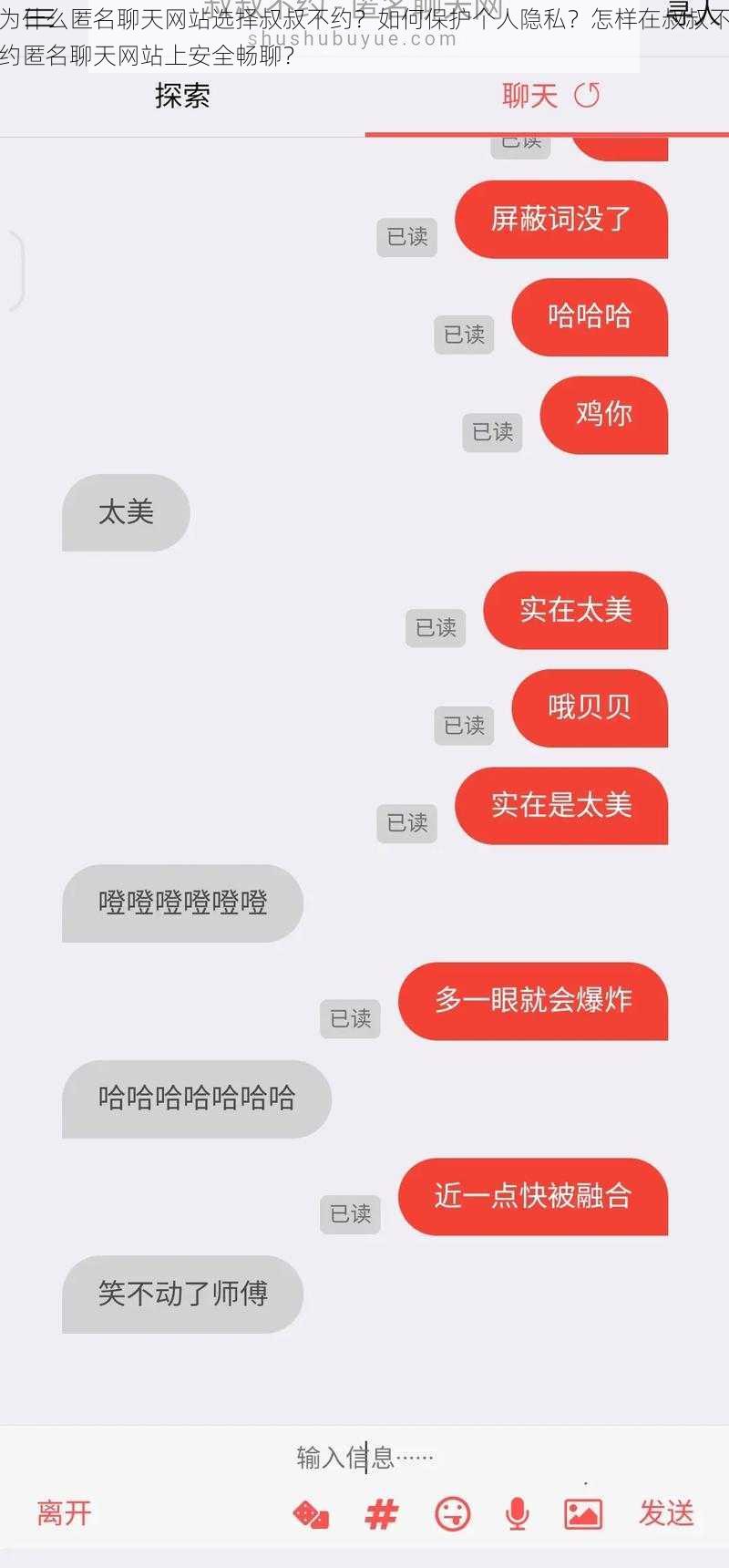 为什么匿名聊天网站选择叔叔不约？如何保护个人隐私？怎样在叔叔不约匿名聊天网站上安全畅聊？