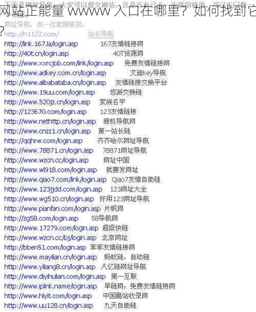网站正能量 wwww 入口在哪里？如何找到它？