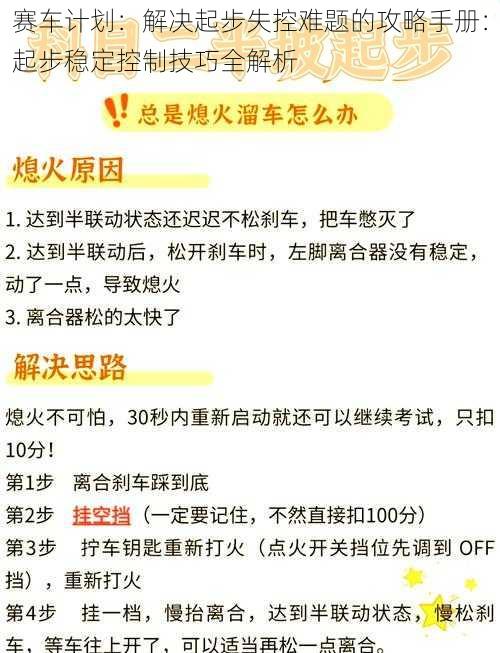 赛车计划：解决起步失控难题的攻略手册：起步稳定控制技巧全解析